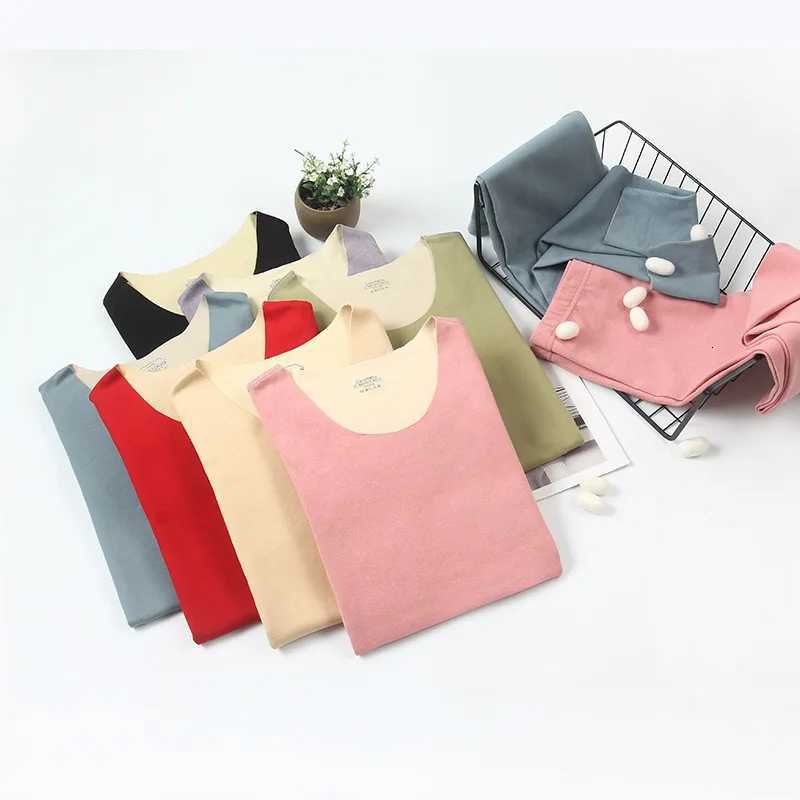 Womens Seamless Doublesided Thermal Underwear Autumn Winter Womens Inner Wear Tops Pants Twopiece Set Thermal Women Clothes T251018