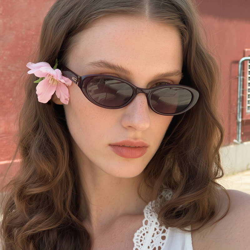 Small Frame Oval Sunglasses for Women Elegant European American Style Men's Fashionable Sunglasses Sun Protection Retro Cross Border Sunglasses