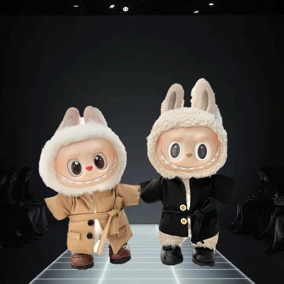 Labubu doll coat 17cm highquality autumn and winter clothes doublebreasted jacket doll retro fashion ClothesT251018