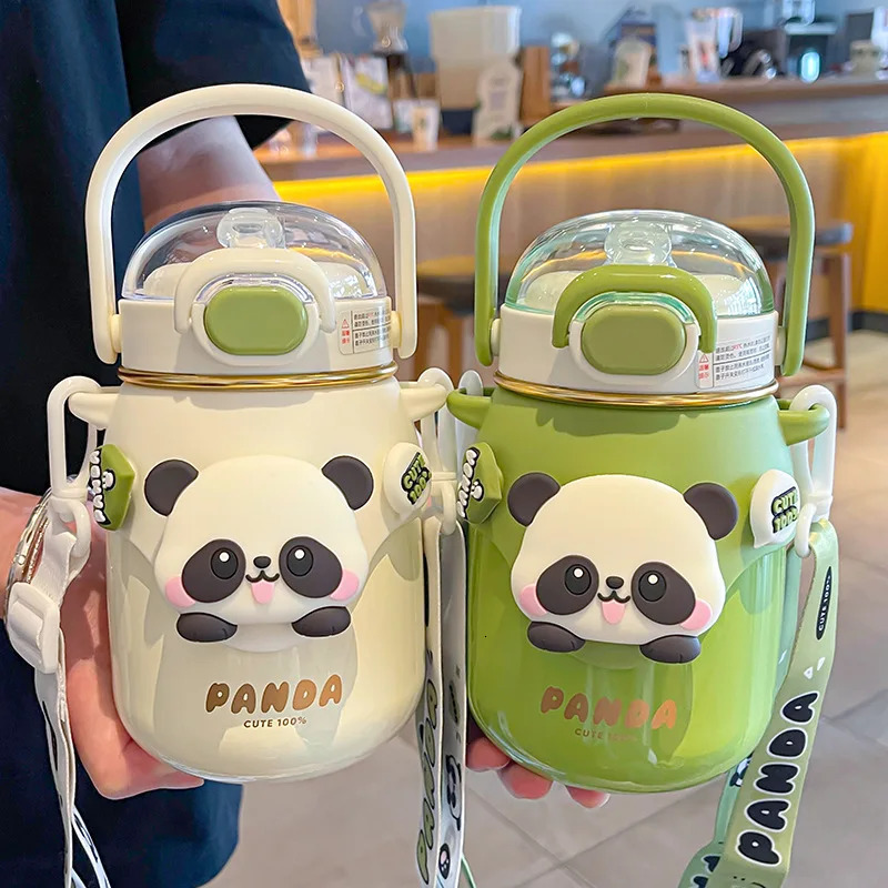 700ml Cute Panda Thermo Bottle Girl Children 316 Stainless Steel Insulated Water Bottle Student Thermos Cups Back To School Gift 251017