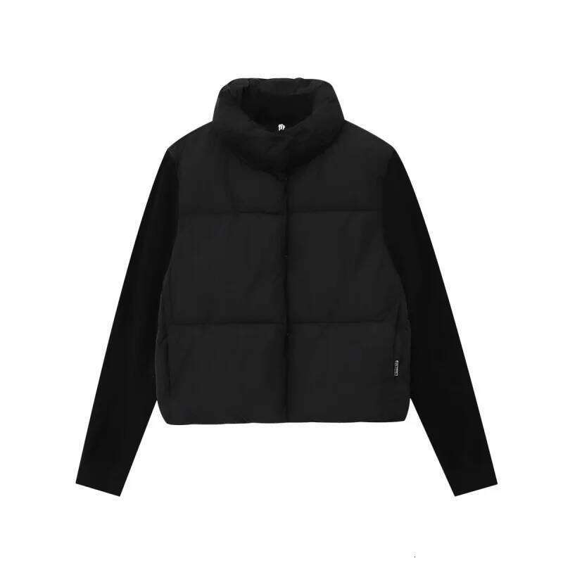 hoodie new product women's fashionable knitted patchwork stand-up collar long-sleeved cotton warm jacket coat jacket
