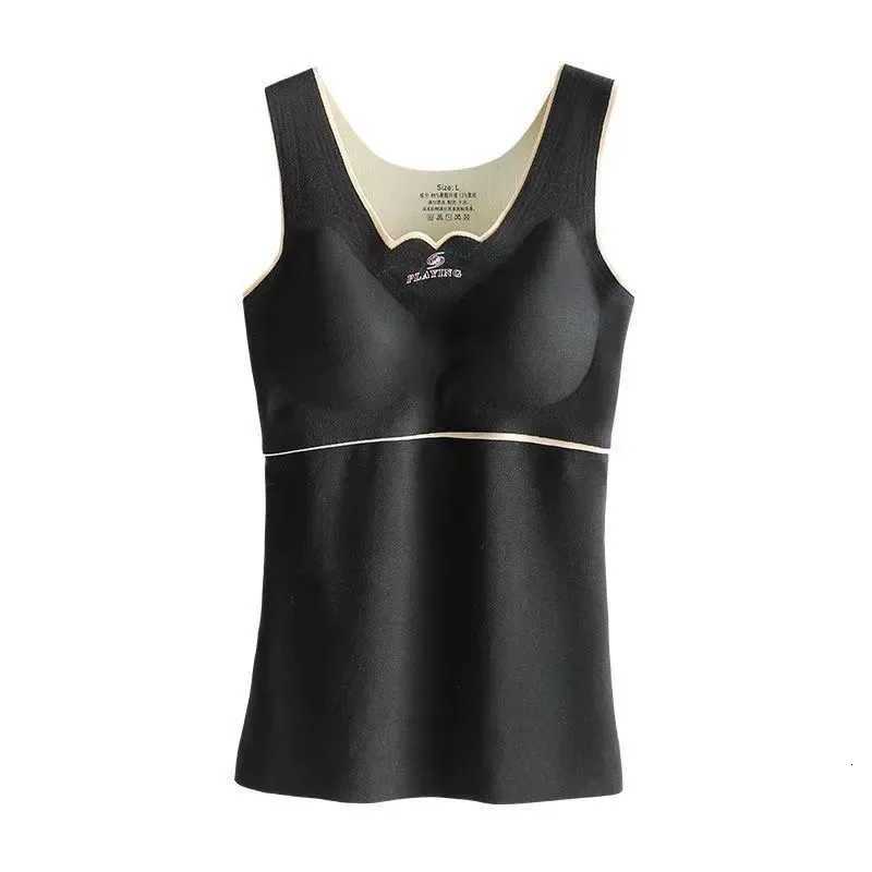 2pcs Woman Thermal Underwear Thermo Lingerie Autumn Winter Soft Warm Top Wear Thermo Vest Undershirt With Bra Padded T251018