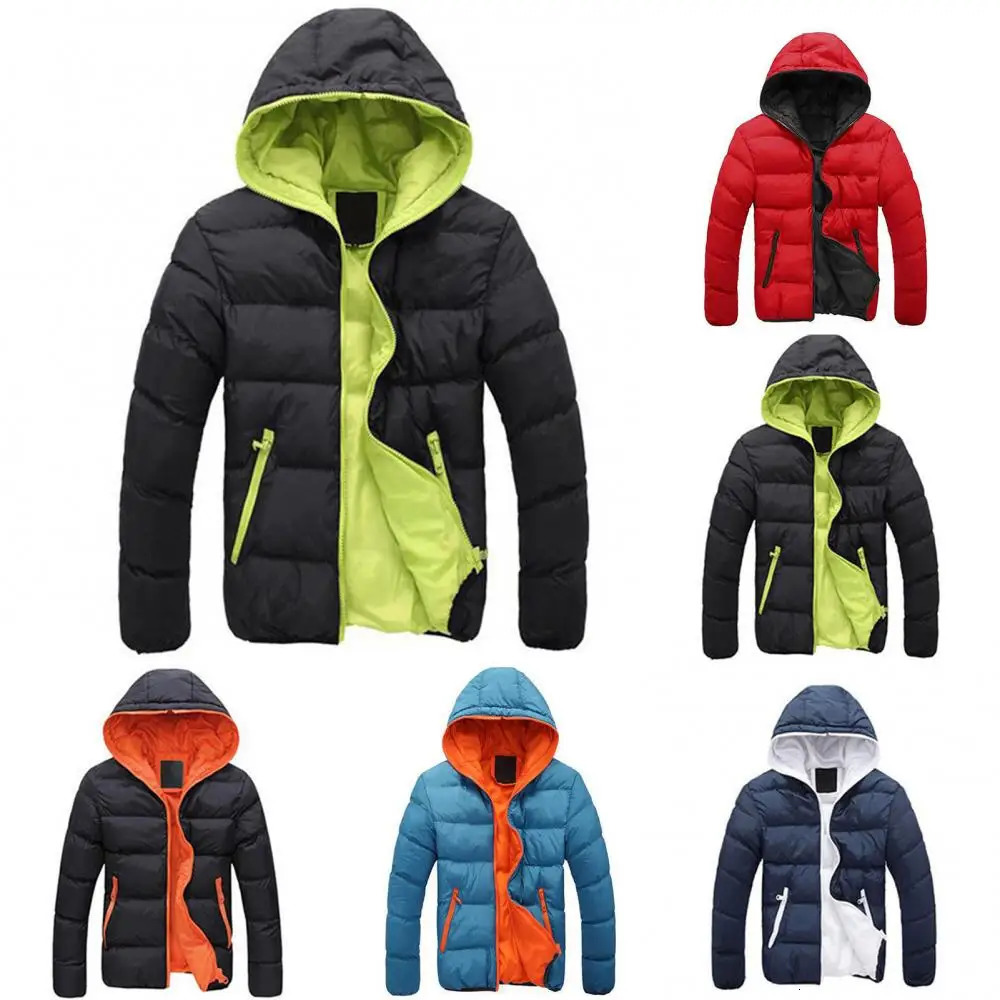 Winter Jacket Hooded Coat For Men Thick Warm Windproof Parka 251009