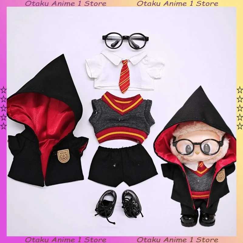 Hot Labubu Clothes School of Magic Suit Cute Magic Cloak Uniform 5piece Set Mini Plush Doll Clothing Fashion Doll AccessoriesT251018