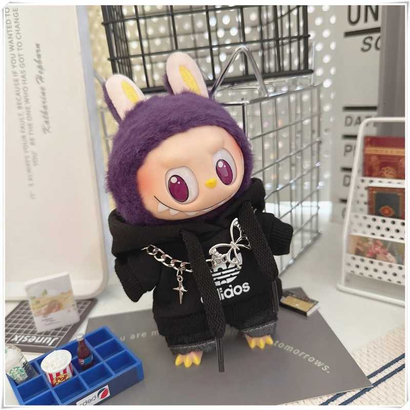 Labubu V1 V2 Dolls Trendy Clothes DIY Accessories Toy Gift for 1517cm Labubu Doll Clothing Fashion Hoodie and Pants Shoes SetT251018