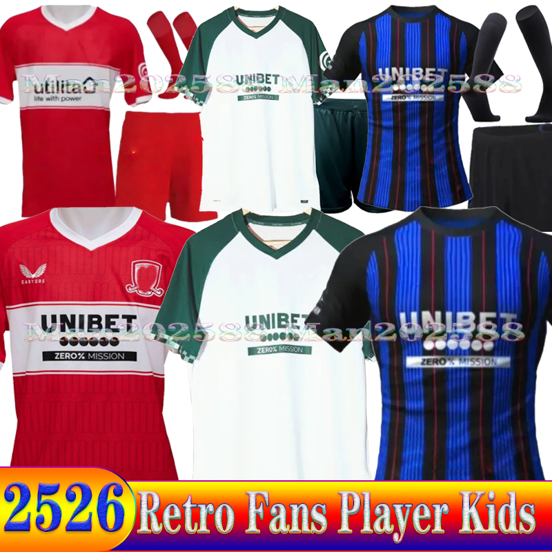 25 26 Middlesbrough Soccer Jerseys 2025 2026 Tavernier Payero Howson McNAIR AKPOM CLARKE FRY FORSS LENIHAN Football Shirt Uniforms Men Kids Kits uniforms S-4XL