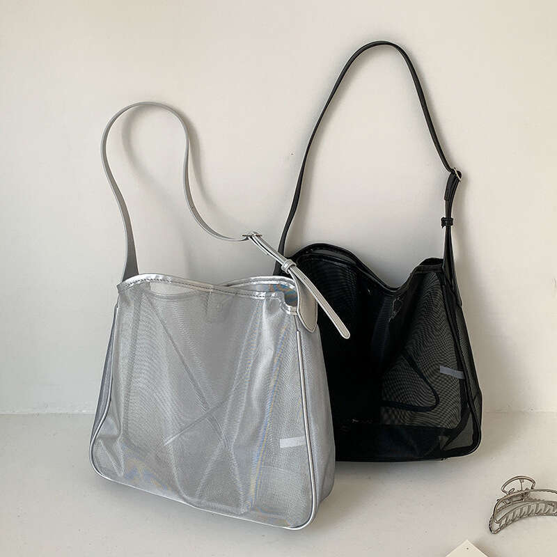 New Mesh Commuter Tote High-End Large Capacity Korean Style Trendy Fashion Summer Versatile Shoulder Bag B5