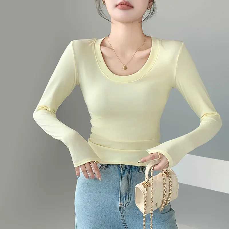 Round Neck Bottoming Shirt for Women Autumn and Winter Style Inner and Outer Wear Slim Solid Color Longsleeved Tshirt Top T251018