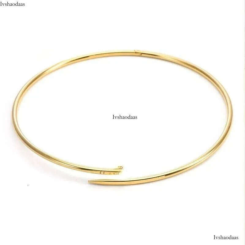 Thin Narrow Bangle for Women Men Stainless Steel Plated Gold Nail Bracelet Fashion Designer Jewelry Woman Christmas Gift