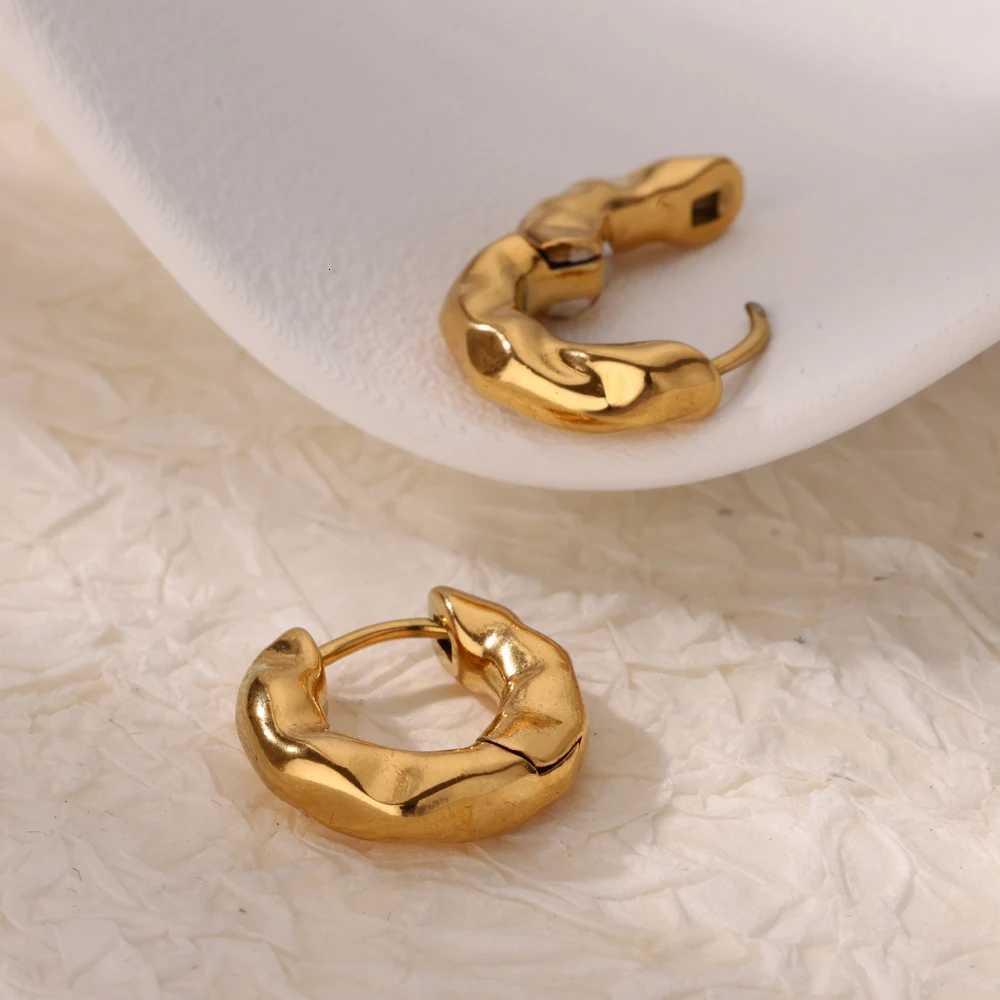 Stainless Steel Pendientes Earrings for Women Gold Color New In Geometric Small Hoop Earrings 2024 Trend Wedding Jewelry Gift Y251018