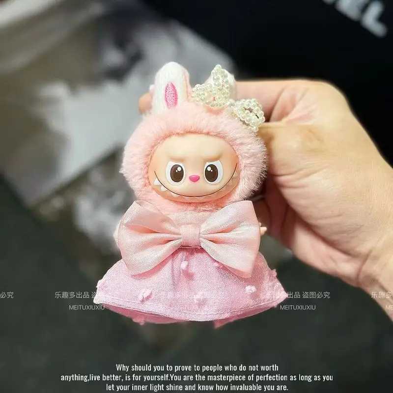 For Mini Labubu 40 Pin For Love Series Doll Pink Dress Pearl Hairpin Same Mokoko Summer Collection Labubu 40 Eye StickersT251018