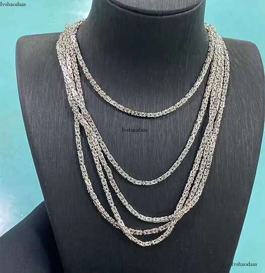 Fashion Punk Sier 2.5mm Hip Hop Bike Link King Emperor Byzantine Chain Necklaces Men