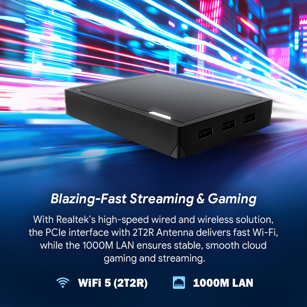 RT-X2 Android 14 TV Box Realtek1325 CPU Support AI-PQ AI-SR Set Top Box Android 14.0 1000M 2T2R Wifi5 BT5.2 Media Player