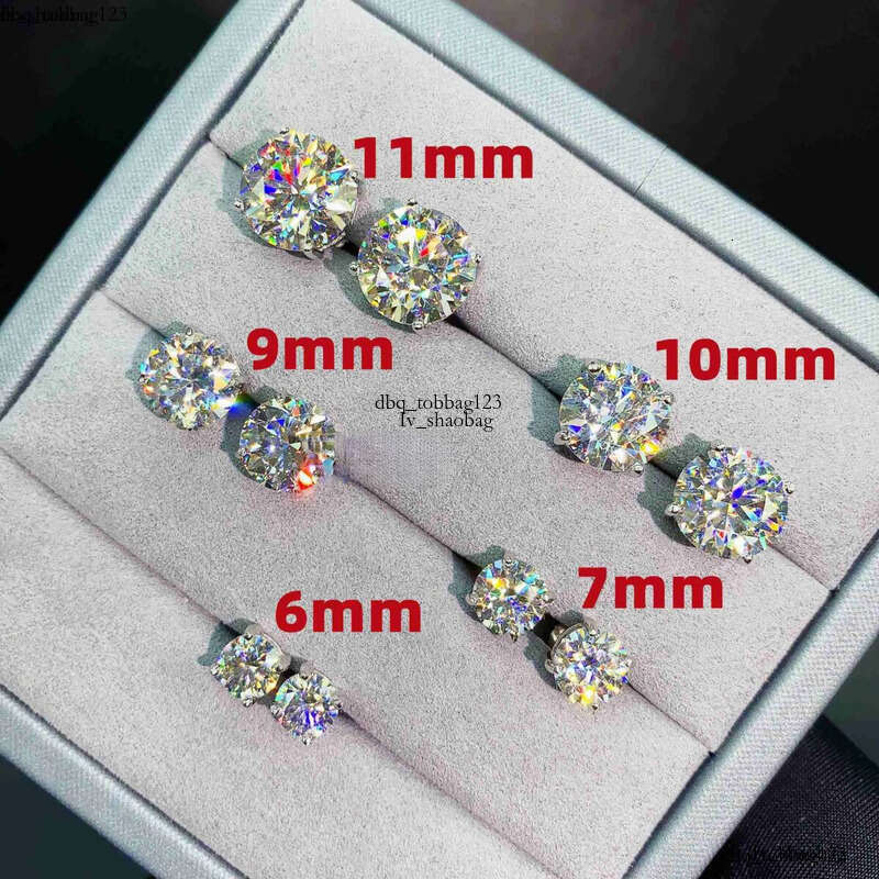 Dia VVS Round S 10K 14K Solid Gold Stud Women Men Moissanite Earrings