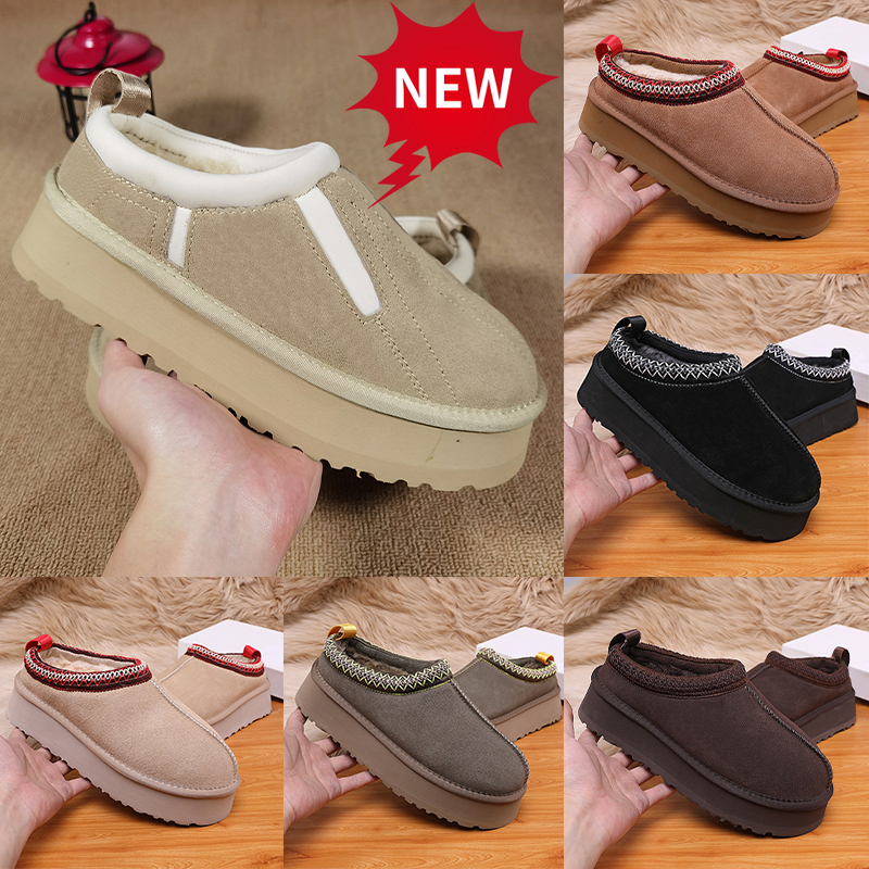 Designer Boots womens boot Tazz Suede Shearling platform Slippers local warehouse Classic ultra mini tasman booties chestnut black Gery men luxury shoes EUR 35-44
