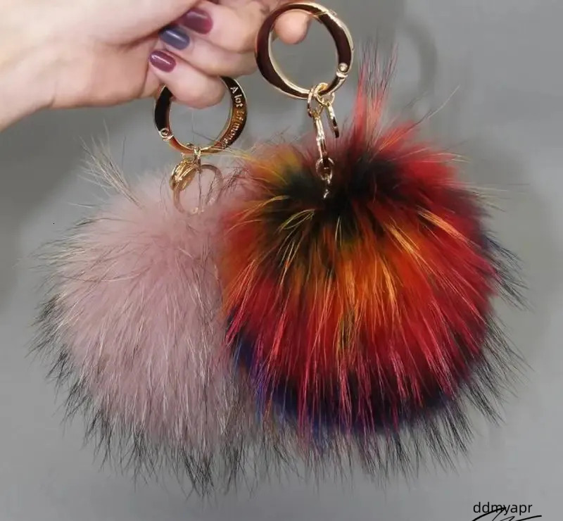 Animal Plush Keychain: 15Cm Soft Faux ddmyApr Fur Ball Pom Keychain With Metal Ring Pendant - Lightweight Accessory For Women
