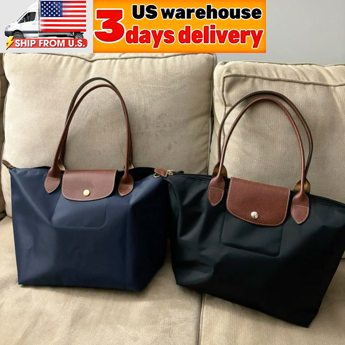 US TOP Luxury Designer Bag Tote Bag Fashion Handbag Leather Nylon Shopping Bag FoldableWaterproof Shoulder Bag Wallet Outdoor Women Luxury bags