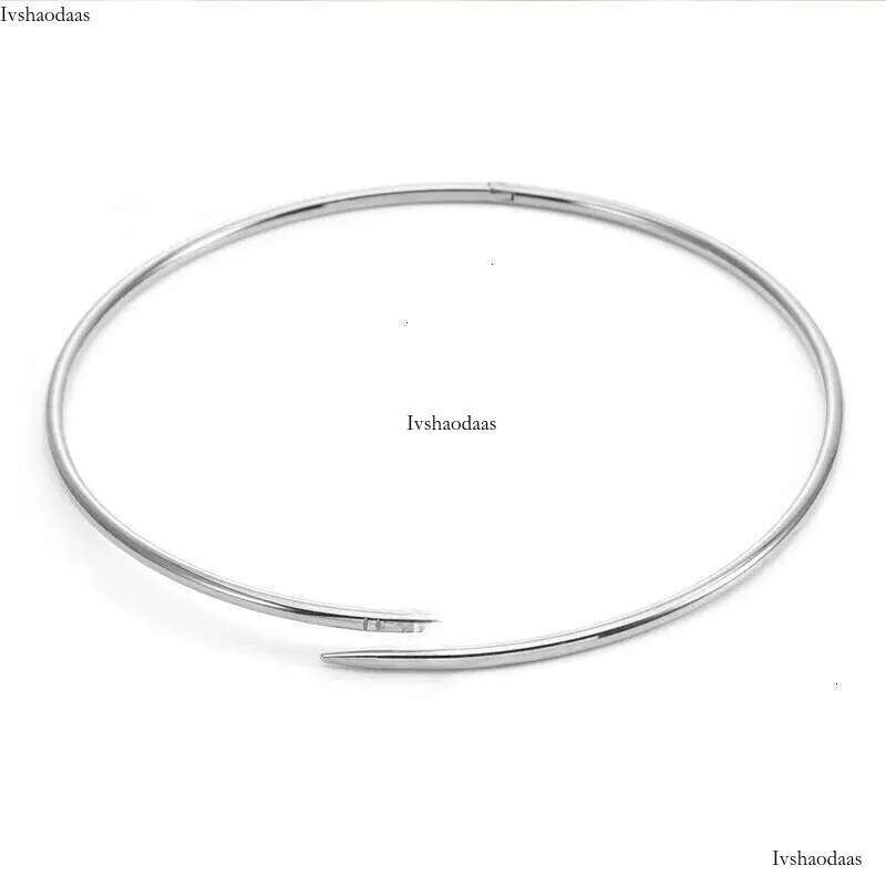 Thin Narrow Bangle for Women Men Stainless Steel Plated Gold Nail Bracelet Fashion Designer Jewelry Woman Christmas Gift