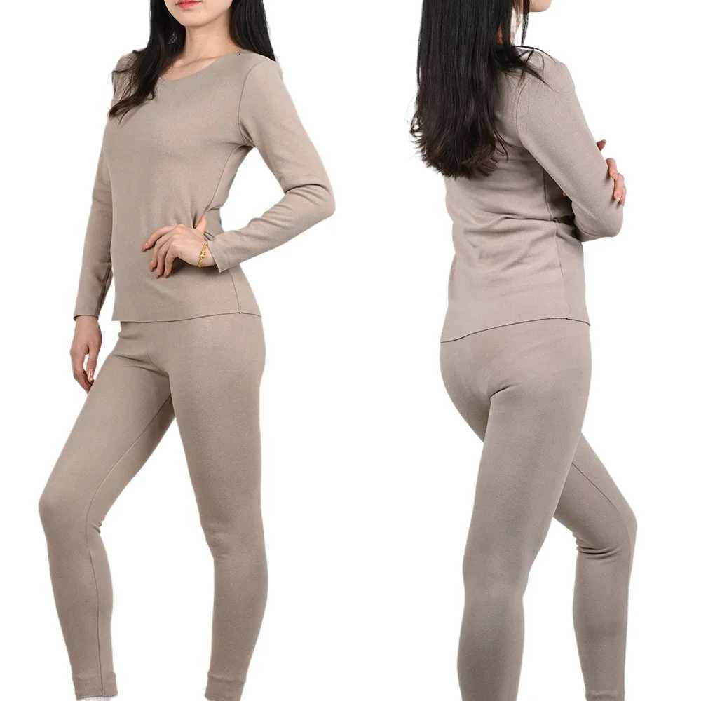 Women Winter Thermal Underwear Long Sleeve Bottoming Top Seamless Thick Double Layer Warm Lingerie Woman 2 Pcs Set Sleepwear T251018