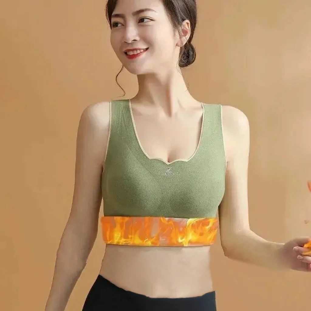 2pcs Woman Thermal Underwear Thermo Lingerie Autumn Winter Soft Warm Top Wear Thermo Vest Undershirt With Bra Padded T251018