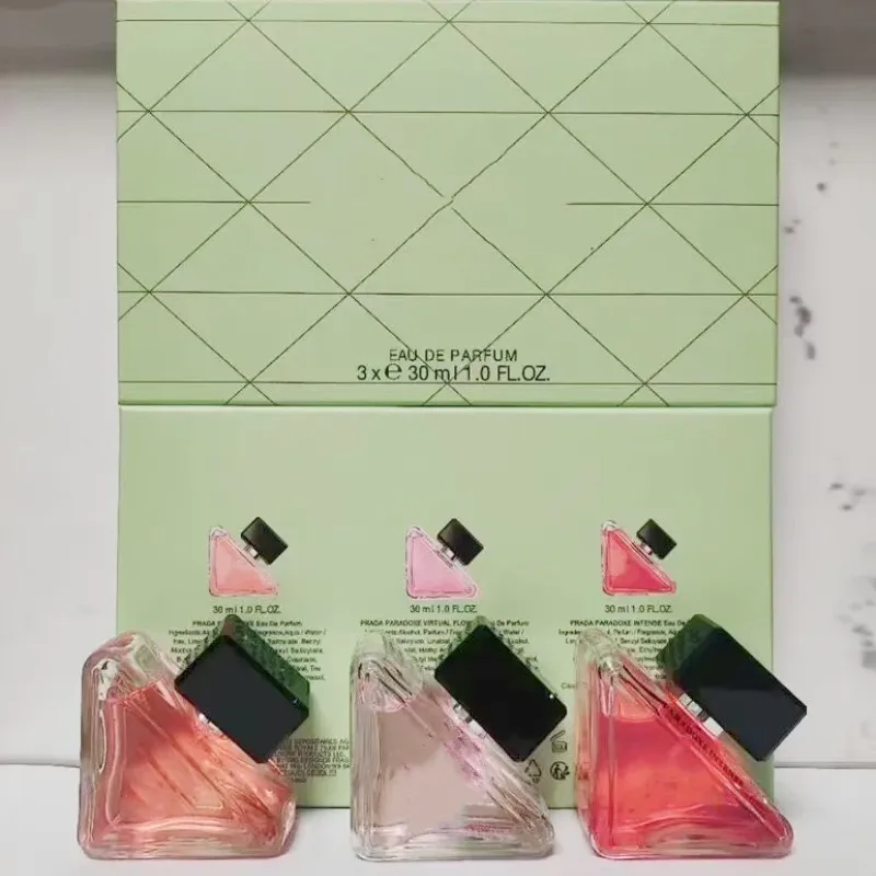 Designer Women Fragrance 30ml 3piece Set Perfume Virtual Flower Eau De Parfum 3pcs Gift Box Long Lasting Smell Woman Girl Cologne Spray