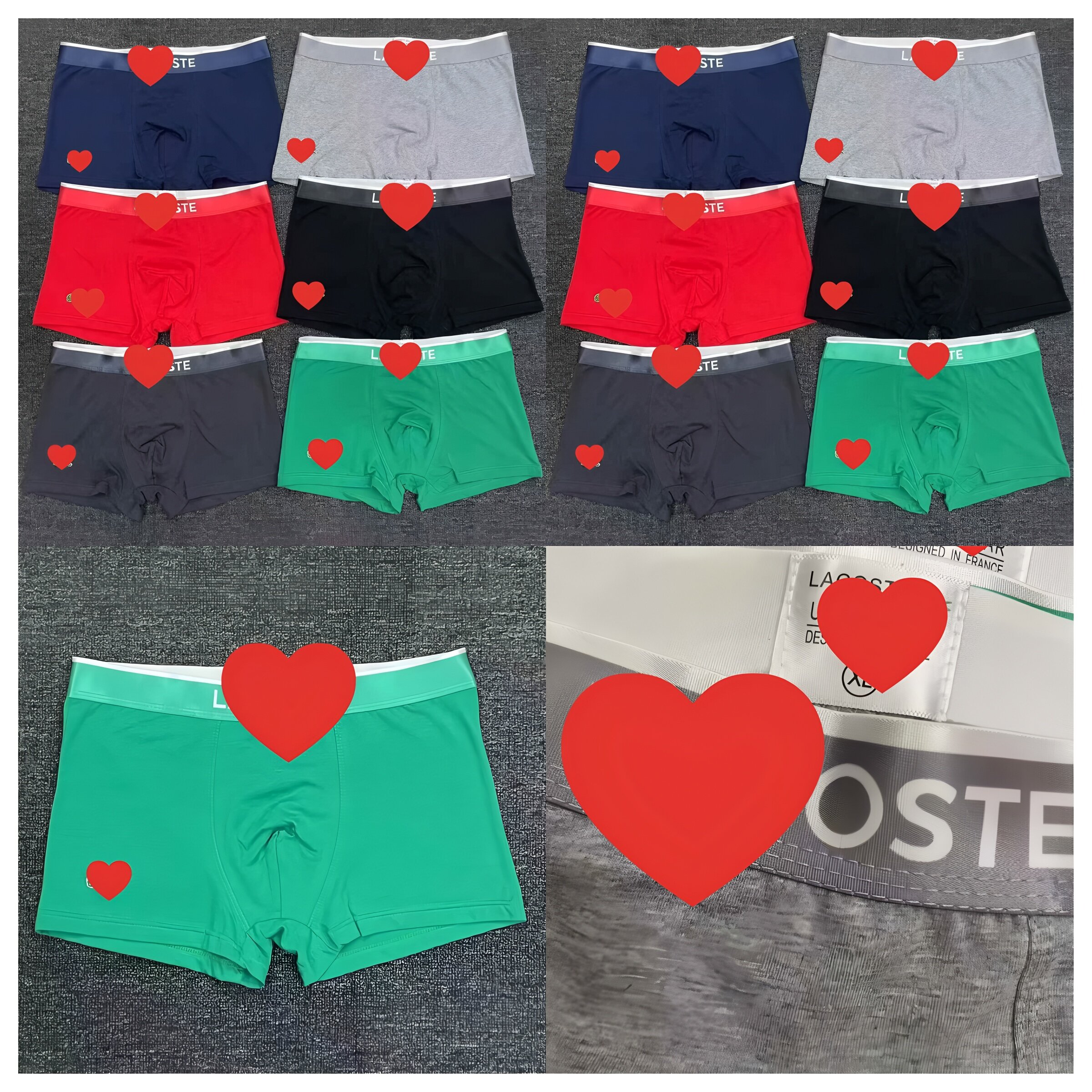 Mens Designer Boxers Underpants Luxury France Brand Man Conton Fashion Men's Boxers 6 Colors Student Boy
