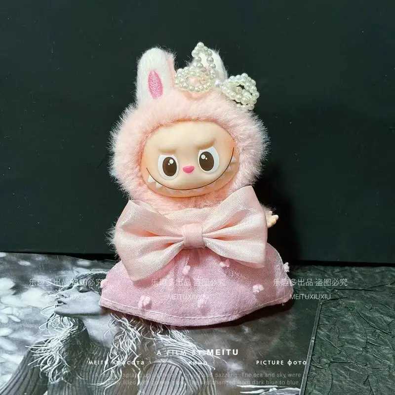 For Mini Labubu 40 Pin For Love Series Doll Pink Dress Pearl Hairpin Same Mokoko Summer Collection Labubu 40 Eye StickersT251018