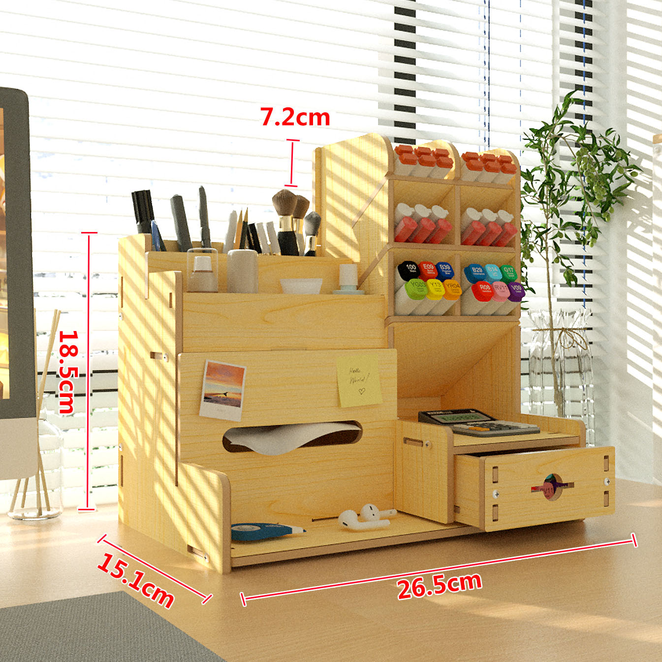 Space-Efficient Multi-Level Desktop Storage Unit - Stackable Drawer System for Office Organization