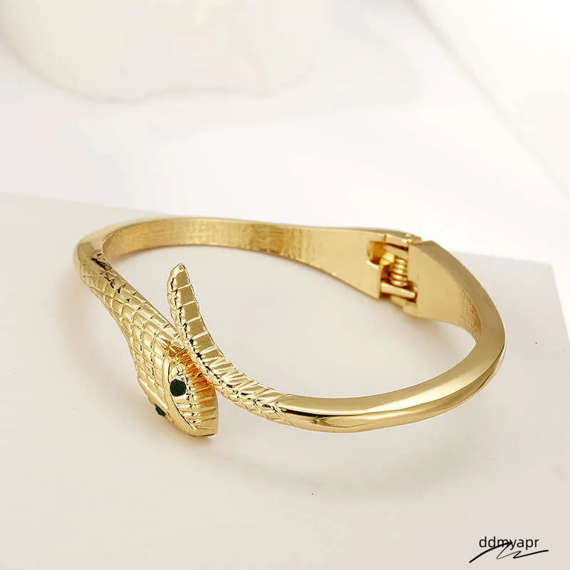 Gold-Plated ddmyApr Snake Bracelet - Fashionable Zinc Alloy Bangle For Women And Girls