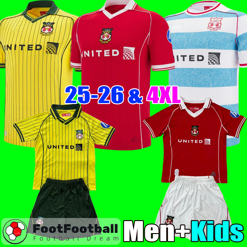 25 26 Wrexhams AFC Soccer Jerseys 2025 2026 Football Shirts Men Uniforms Kids Kits camiseta de futbol tops