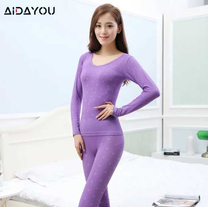 Womens Underwear Sets Print Luxury Long John Thermal Tops and Bottom Suit Winter Slim Lingerie ouc691 T251018