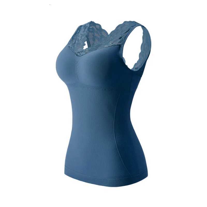 Autumn and Winter Seamless Sexy Lace Vneck Bottoming Sling Fleece Vest Women s Thermal Underwear with Chest T251018
