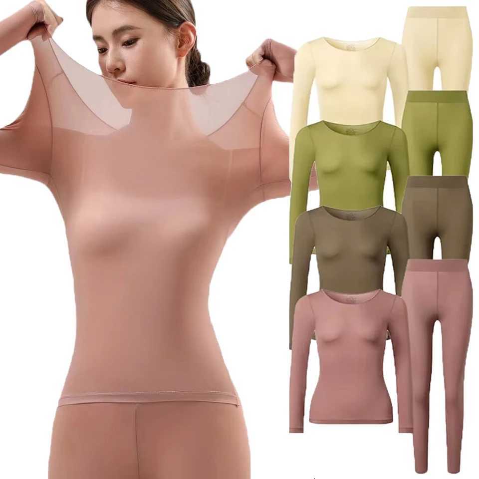 Ultra Thin Seamless Thermal Underwear Women Winter Warm Long Johns Set Thermo Lingerie Thermal Clothing Bottoming Lingerie Suit T251018