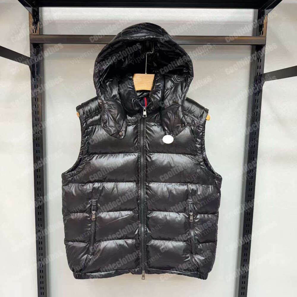 Men Vest Designer Vest Embroidery Patch Removable Hood Mens Vests Women Gilet Maglia White Duck Down Puffer Jacket Winter Couple Outfit Waterproof Quick Drying