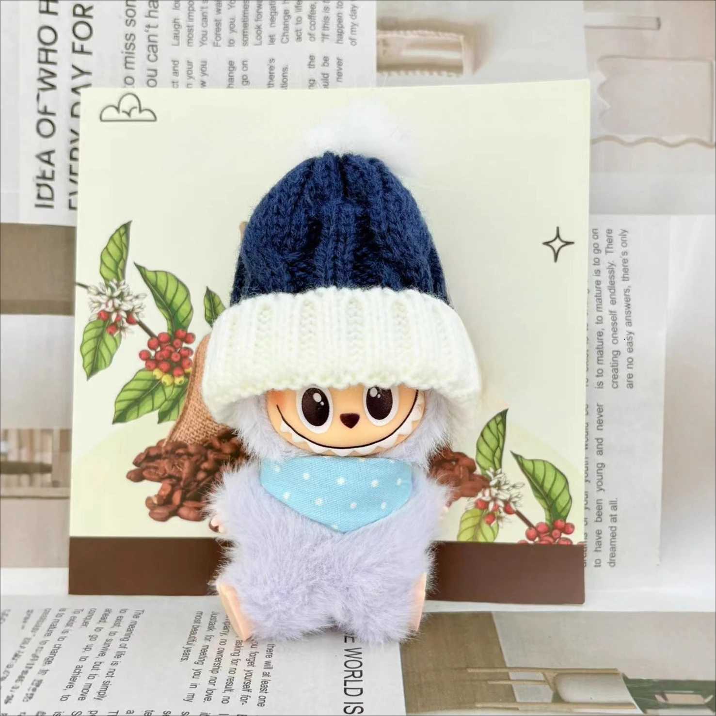 For 105cm Labubu 40 Mini Doll Baseball Outfit Set Bib Ball Hat Triangle Drool Cloth Sporty Cute Ropa Labubu Doll AccessoriesT251018