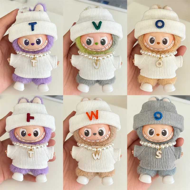 For Labubu 40 Pin for Love Series 4pcs hat letter clothes Pearl necklace shoes set For Labubu doll outfit Clothes AccessoriesT251018
