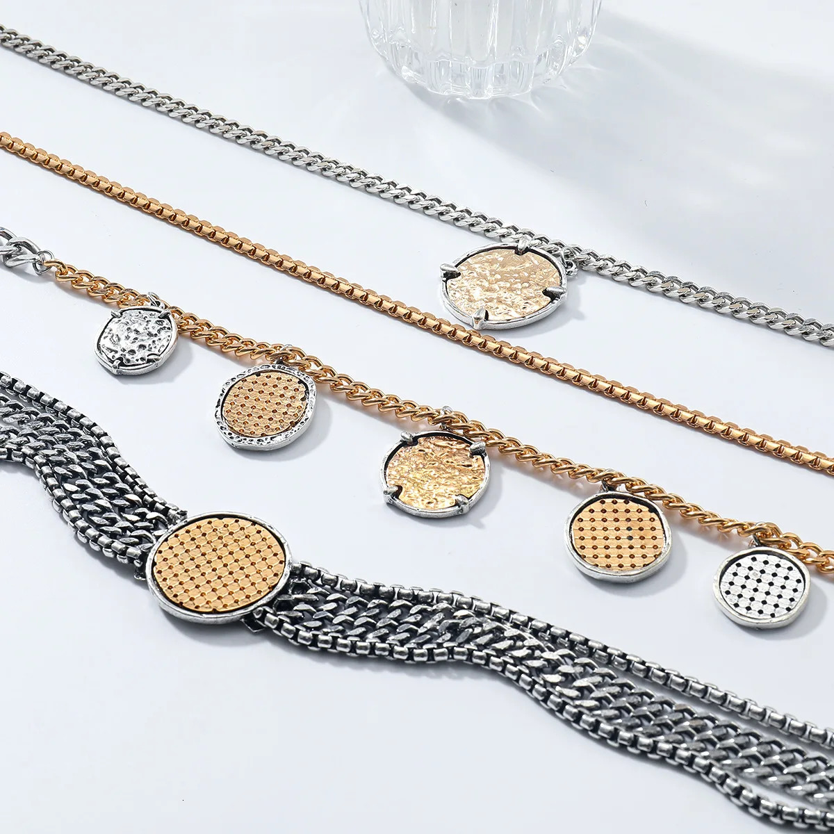 ZAA Fashion Womens Necklaces Punk Multilayer Necklace Round Coin Pendant Choker Jewelry Neck Accessories 2025 251015 - view 7
