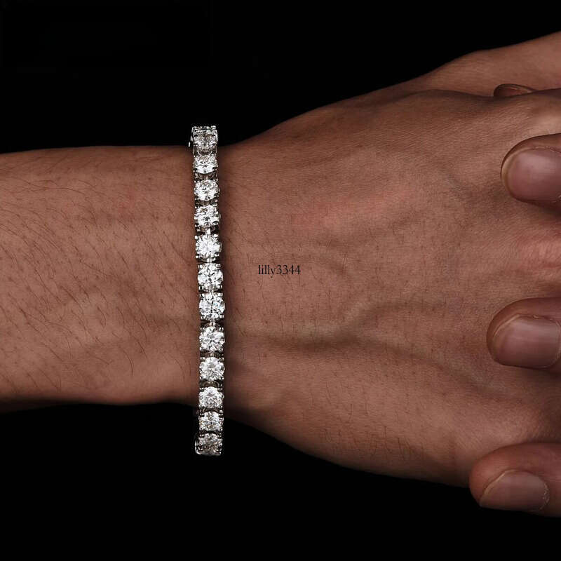 Women S 5Mm Tennis Chain Mens Sier Moissanite Bracelet Men