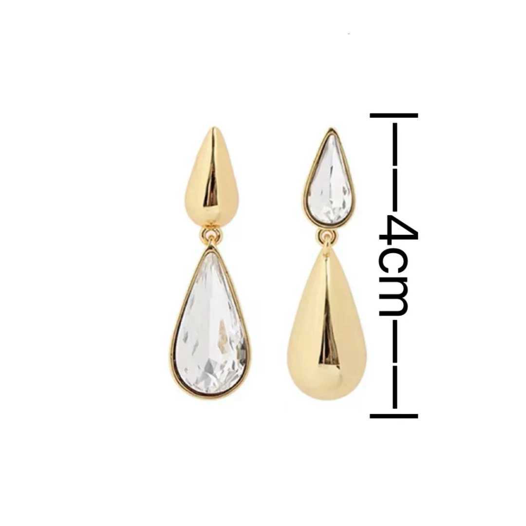 Water Drop Earrings Heavy Metal Water Drop Pendant Asymmetric Earrings Shiny Zircon Sexy Womens Golden Jewelry Christmas Gift Y251018