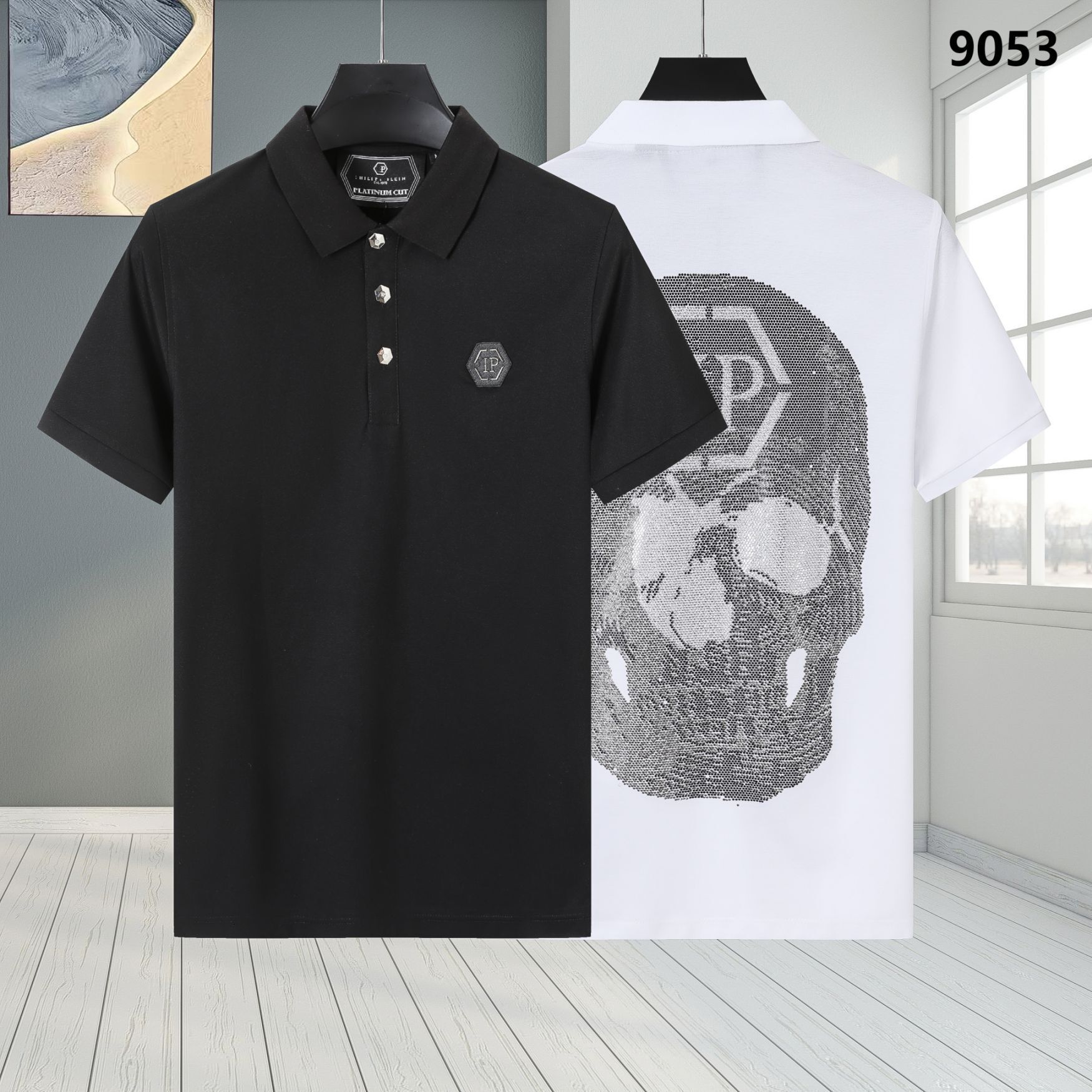 designer men t shirts for women luxury trendy brand spring summer short sleeve turn down collar shirt domineering personali philipp pliein pleins philip plaine Z7TR