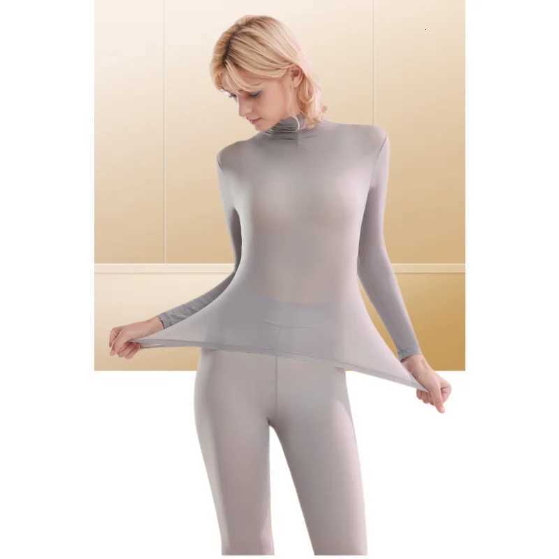 1 set Stacked Collar High Collar Beauty Skin Suit High Elastic Long Sleeve Seamless Thermal Underwear Womens Base Layer sets T251018