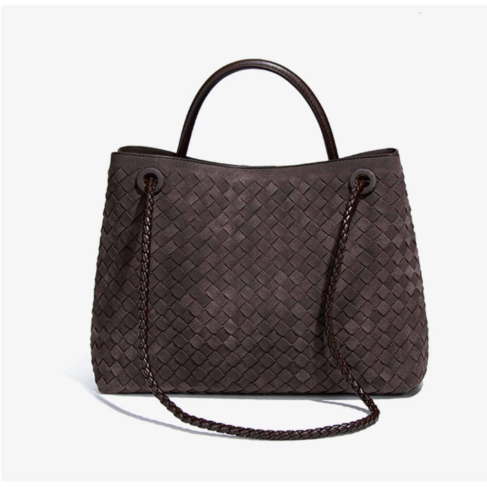 Frosted Suede Hand-Woven Women's Fashionable Single Shoulder Crossbody Bag Commuting Versatile Handbag