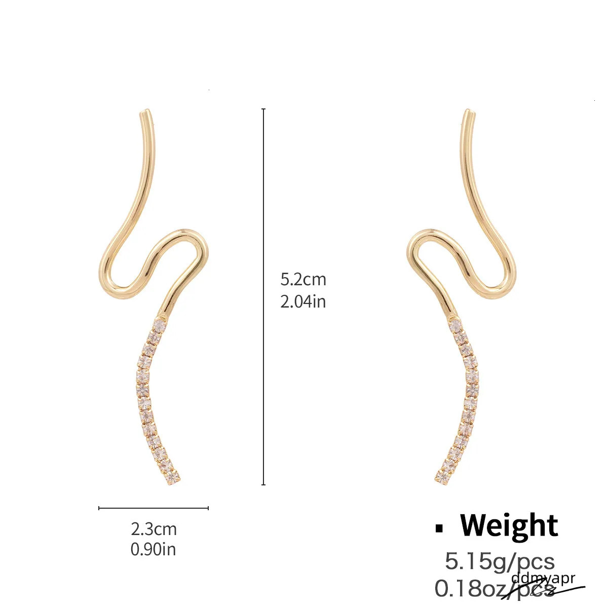 ddmyApr Stylish Hoop Earrings: European & American Design, Geometric Copper Earrings With Zircon Inlay