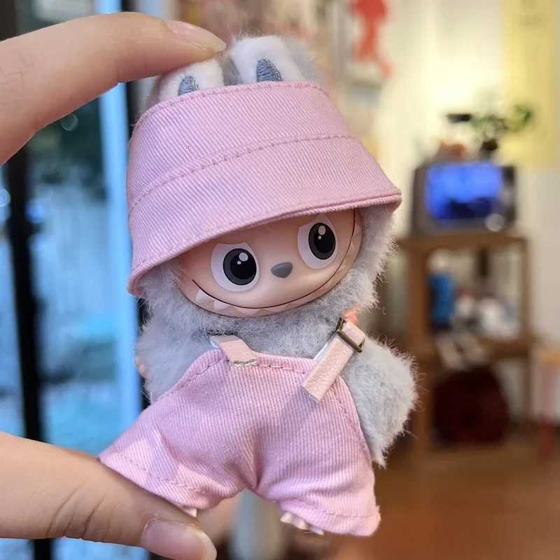 For Labubu V4 Accessories overalls bucket hat set leather sling adjustable For labubu 40 Pin for Love doll outfit AccessoriesT251018