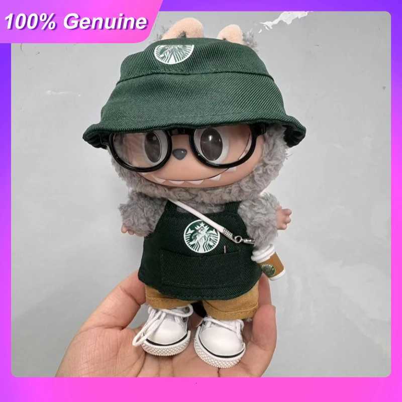 Suitable 17cm Labubu V1V2V3 Clothing Fashion Coffee Workwear Set Series Labubu Doll Clothes Coffee Cup Shoes Accessory SuitT251018