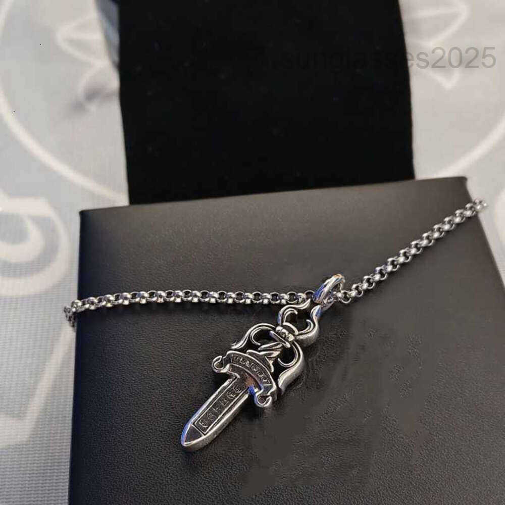 Chrome Harts Necklace Designer Y2k Hip Hop Pendant Sanskrit Cross Anchor S925 Hanging New Vintage Chain Couples Bullet Diamonds Chrome Necklace 6Fc