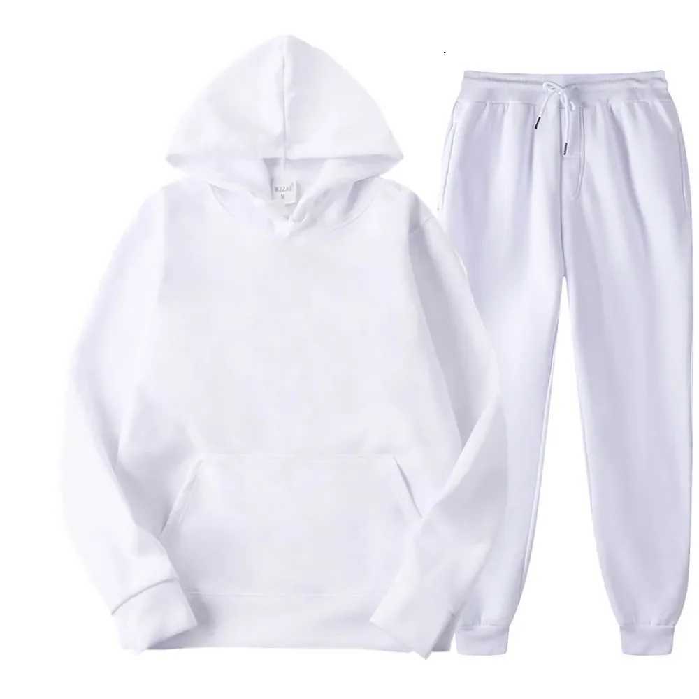 2Pcs Sports Hoodie Sets Autumn Winter Casual Sweatshirt Pants Colors Men Women Hooded Pullover Tracksuits Fashion Sportswear W251018
