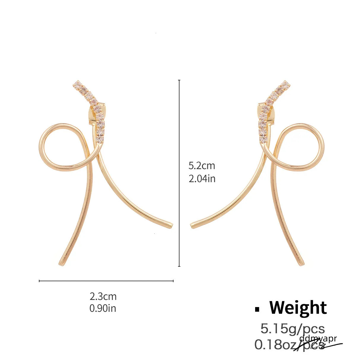 ddmyApr Stylish Hoop Earrings: European & American Design, Geometric Copper Earrings With Zircon Inlay