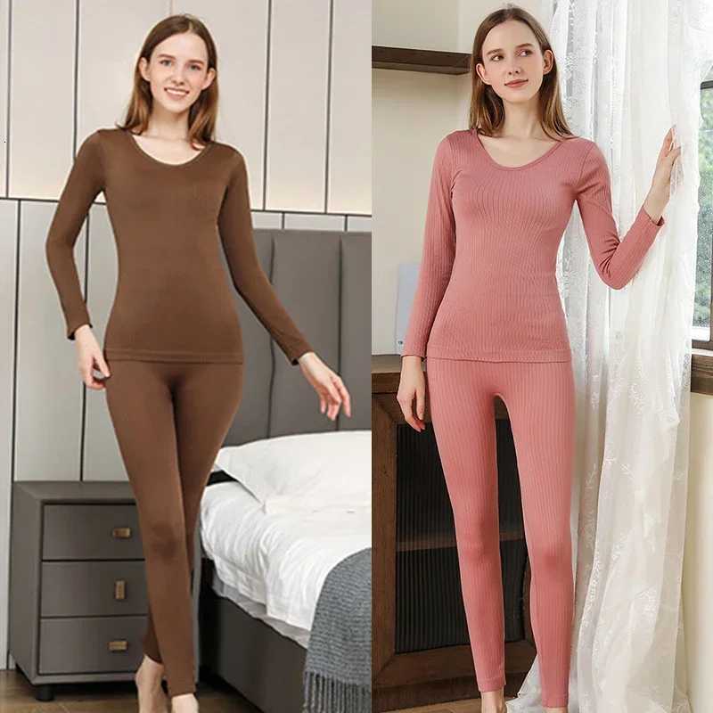 Hot Sales Warm Thermal Underwear Sexy Ladies Intimates Long Johns Women Shaped Sets Female Middle Collar Thermal Shaping Clothes T251018