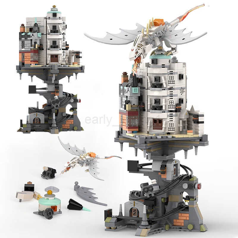 Wizard Tower Magic World Dragon MOC Building Bricks Set Blocks Toys For Kids Children Adult Birthday Gifts 1056pcs Gringottses T251018